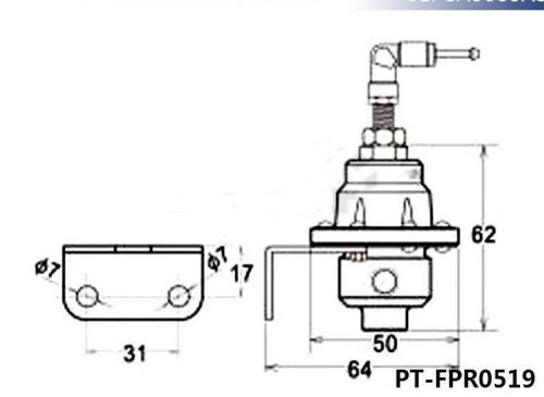 Aluminum adjustable fuel pressure regulator fpr type s with black gauge