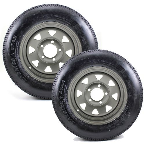 2-pack st175/80d13 4-ply carrier star trailer tire 5 lug silverspoke wheel ab31c