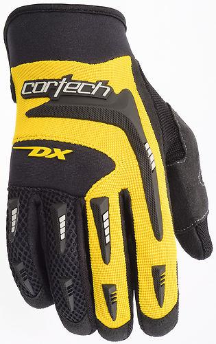 New cortech youth dx-2 comfort grip textile gloves, yellow, med/md