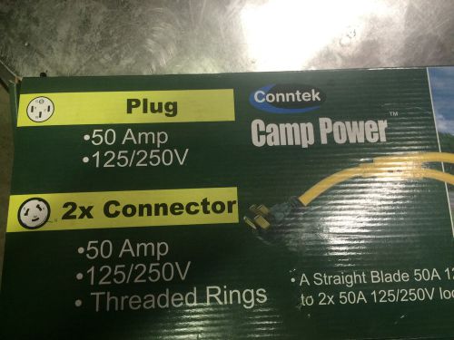 Conntek camp 50a power splitter y adapter plug w/ led 125/250v part 14965 cs6459