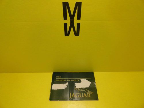 1988 jaguar passport to service booklet owners manual misc. booklet jag manuals