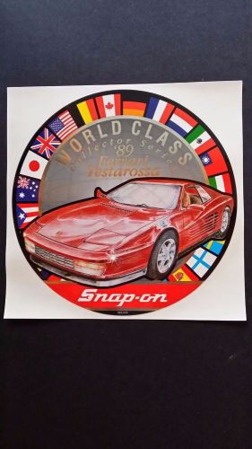 Vintage snap on tools &#034;world class series &#039;89 ferrari testarossa&#034; decal  new nos