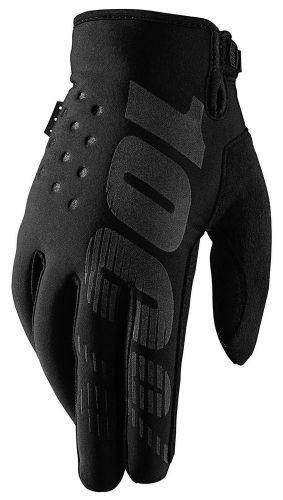 100% mens black brisker dirt bike textile cold weather gloves mx atv