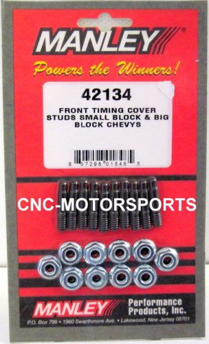 42134 manley front timing cover stud kit sb chevy &amp; bb chevy