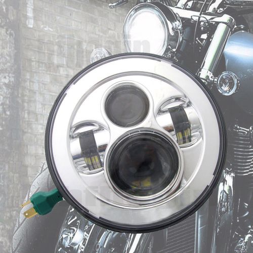 7&#039;&#039; chrome round projector daymaker headlight hi/lo pure white light led lamp