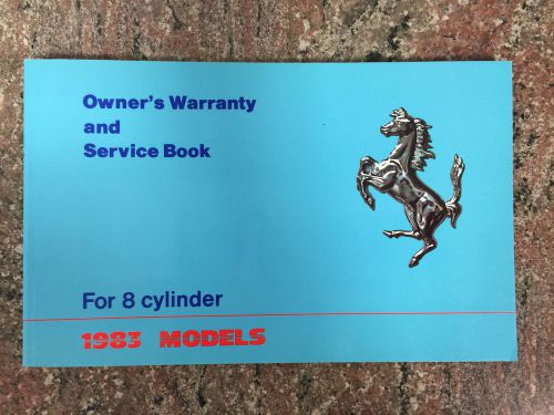 1983 ferrari 308/gts quattrovalvole owner&#039;s warranty and service book