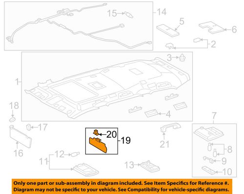 Lexus toyota oem 13-15 lx570 interior-roof-visor left 7433060070a2