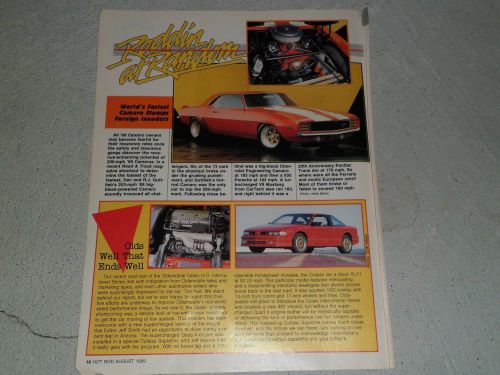 1969 chevrolet camaro 200 mph article / ad