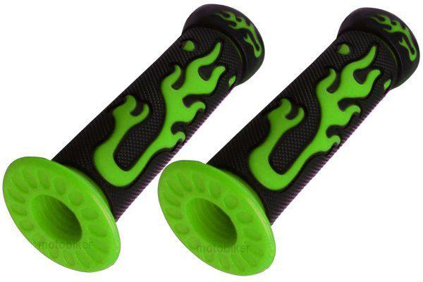 Honda atv trx 250ex 300ex 400ex 450r 700xx green flame gel grips