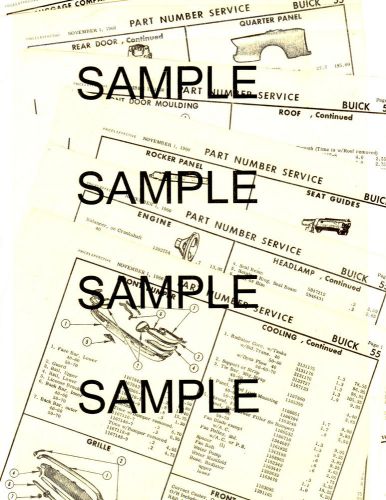 1957 buick special century roadmaster super 57 body part numbers crash sheets !