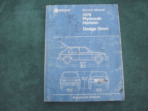 1978 plymouth horizon dodge omni service manual chrysler