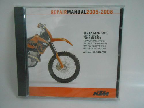 Oem ktm cd-rom repair manual 2005-2008 250 sx-f sxs-f xc-f xcf-w exc-f 3206052