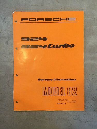 1982 porsche 924 924 turbo service information manual factory oem