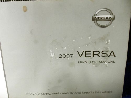 2007 nissan versa oem factory owners manual with supplements and the cover 07