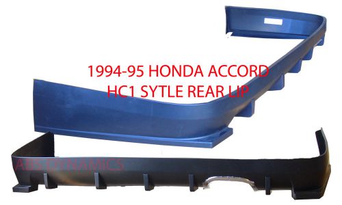 Fit 1994-1995 accord hc1 style rear bumper lip pp plastic black unpainted