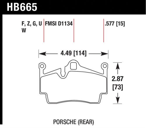 Hawk performance hb665z.577 disc brake pad fits 05-13 911 boxster cayman