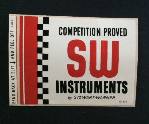 Stewart warner competition proved instruments  decal