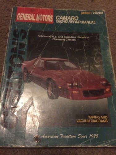 Chilton gm chevy camaro 1982-92 (8260) 28282 repair manual