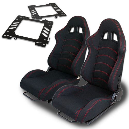 Type-1 racing seat black cloth+silder/rail+for 99-04 mustang sn-95 bracket x2