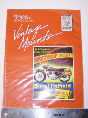 Vintage mounts motorcycle magazine nov 1987 harley indian bsa norton triumph ajs