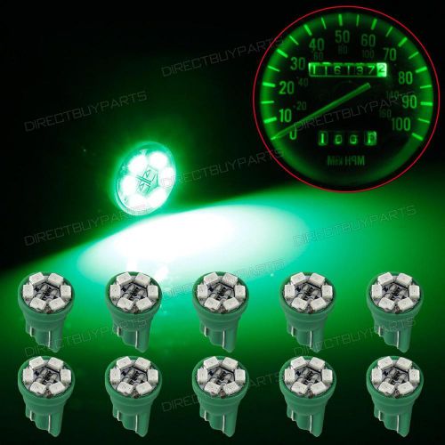 10x green 6-smd led 161 w5w 168 194 t10 wedge instrument panel map light bulb