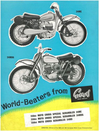 Greeves brochure moto cross special scrambler vmx sales catalog catalogue repro