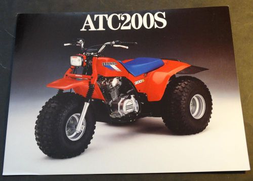 Vintage 1986 honda atc200s  sales brochure single page 2 sided  (635)