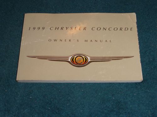 1999 chrysler concorde owner&#039;s manual nice original guide book