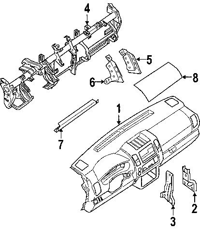 Nissan 280399bh1a genuine oem instrument panel mount bracket