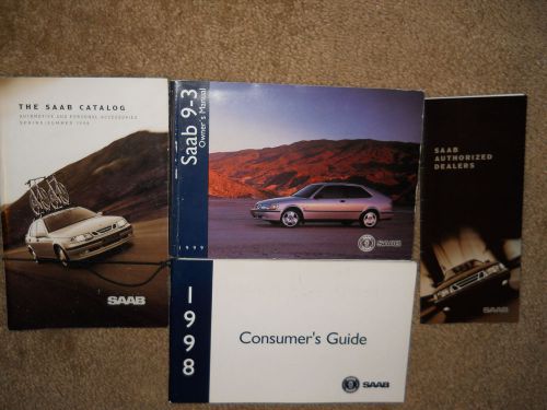 1999 saab 9-3 owners manual with case &amp; additional literature