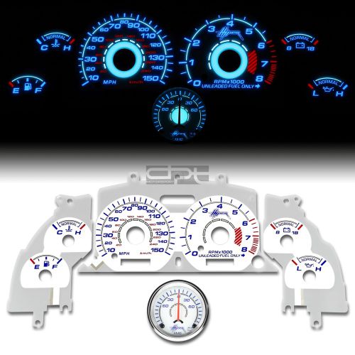 Reverse indiglo glow gauge white face for 96-98 ford mustang 4.6 l 281 v8 sn-95