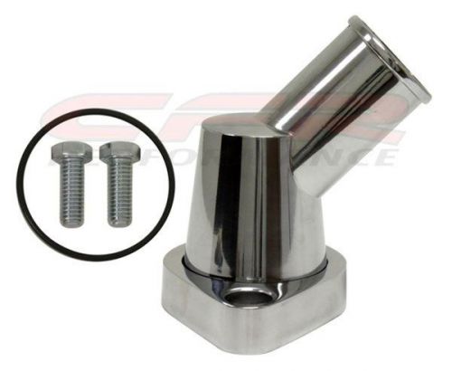 Chevy small block/big block aluminum 45 degree swivel water neck - polished