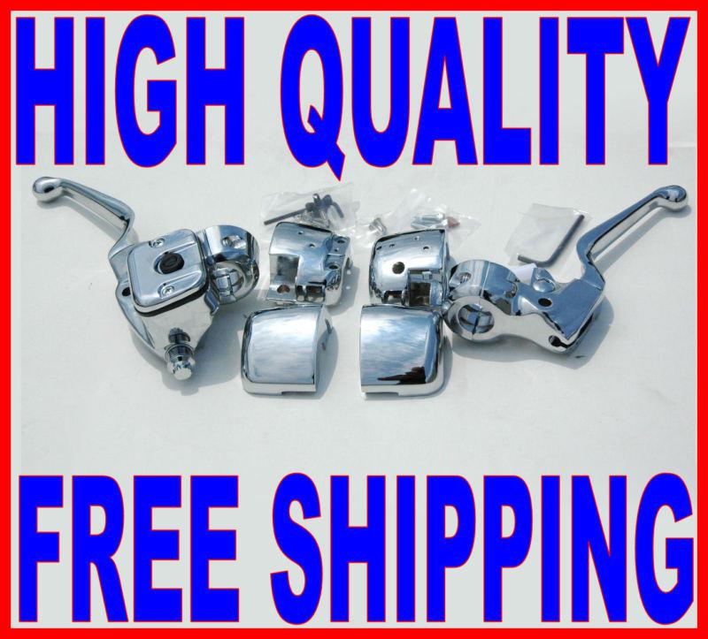 Chrome handlebar controls levers housings 96-2006 harley softail dyna sportster