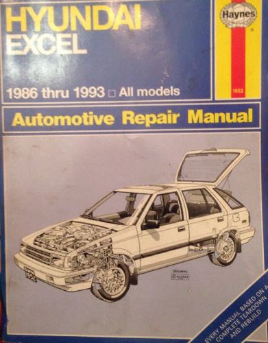 Haynes 1552 hyundai excel repair manual 1986-1993 automotive parts