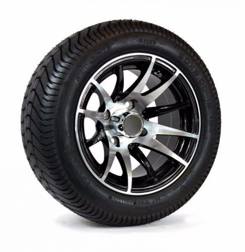 Golf cart 12&#034; machined aluminum wheels, 12-spoke &amp; 20x9.00-12 tires dot (4)