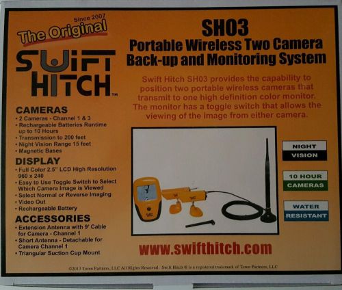 Swift hitch sh03 wireless two camera back-up &amp; monitoring system trucks rv boats