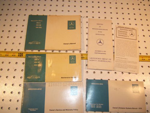 Mercedes w116 280/ 450se/sel 1976 us owner&#039;s manuals 1 set of 6 booklets /papers