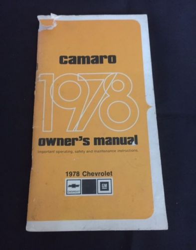 1978 original camero owners manual