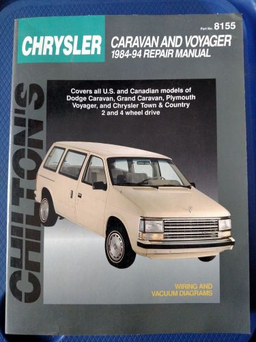 Chilton&#039;s chrysler caravan &amp; voyager repair manual 8155 -  1984-1994