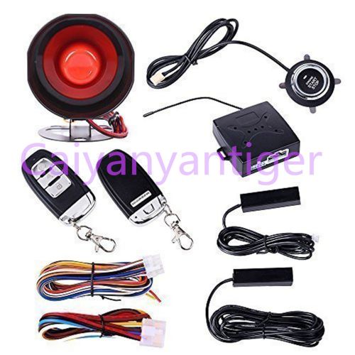 Hopping code pke car alarm system w keyless entry remote start push button start