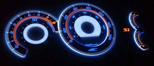 02-03 honda civic si s7 ac auto autotechnic 3d reverse overlay glow gauge faces