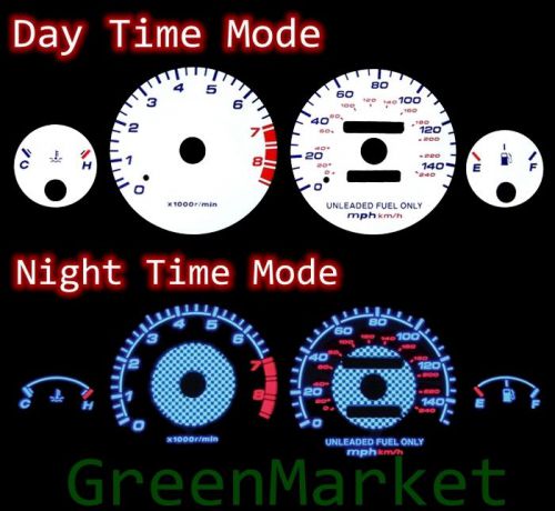 94-01 acura integra rs/gs/ls mt  white face blue indiglo glow gauges