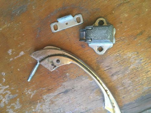 1950s chrome cabinet handle and latch for vintage travel trailer - spartan