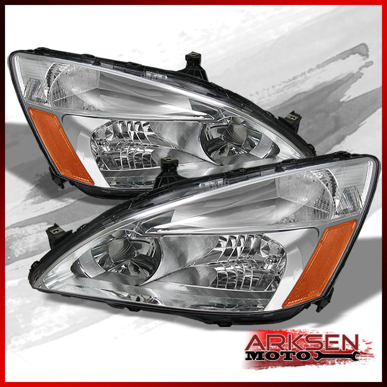 03-07 honda accord 2/4 door jdm clear headlights lamps lights left+right pair