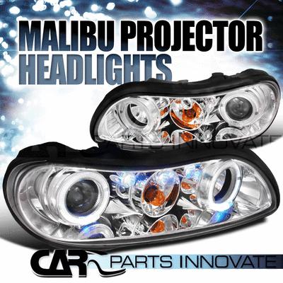 Malibu classic cutlass led halo projector headlights lamp chrome