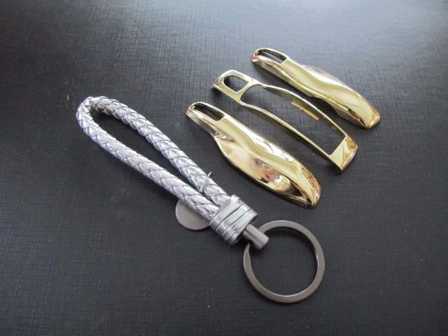 C pu key chain + 3pcs c gold remote fob cover key case trim for porsche macan