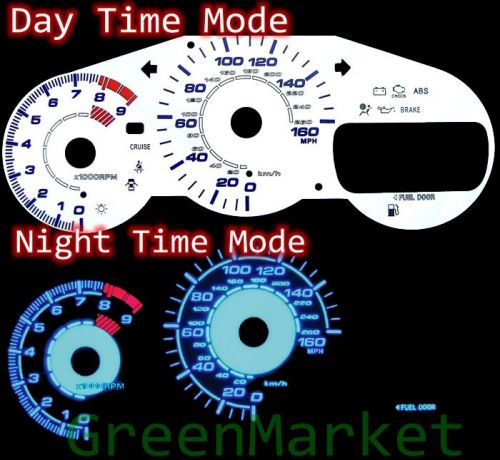 00-05 celica gts  white face blue indiglo glow gauges