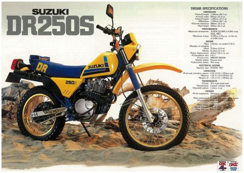 Suzuki brochure dr250s dr250 1985 sales catalog repro