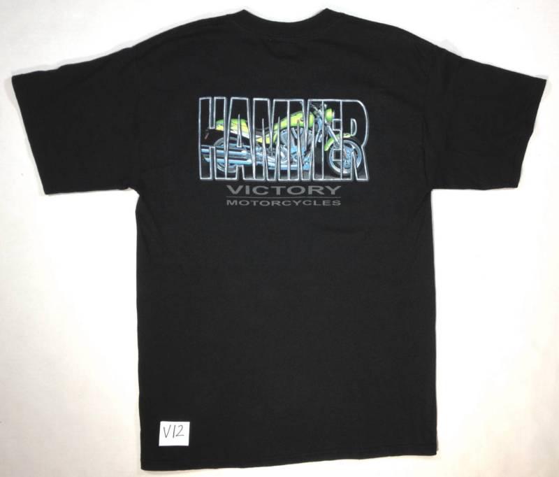 V12 - nwt victory motorcycle mens black "hammer' t shirt medium *only 1 left*