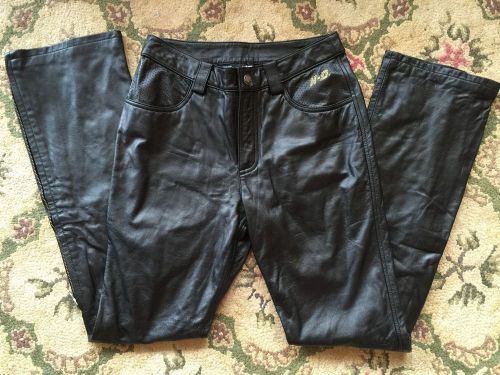 Harley davidson women&#039;s leather riding pants 32/4 w 97078-02vw estate find soft